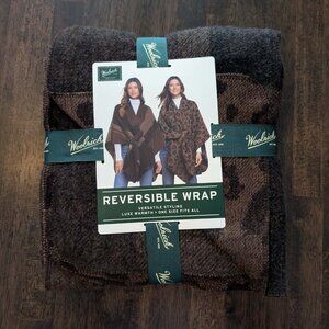 *3/$25* Women's Woolrich Brown/Black Reversible Wrap/Shawl - New in package